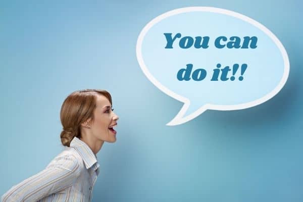 lady shouting you can do it-making life changes