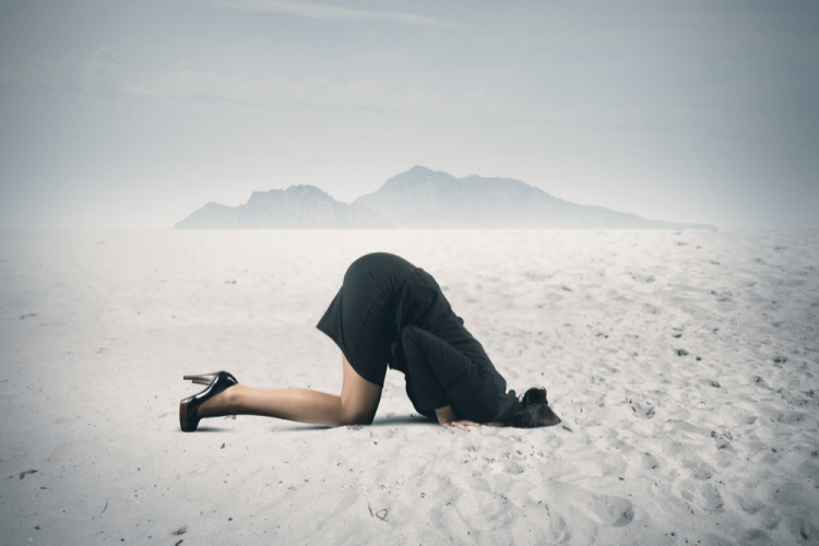 woman with head in the sand-how to conquer your fears blog