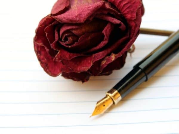 flower with pen and paper