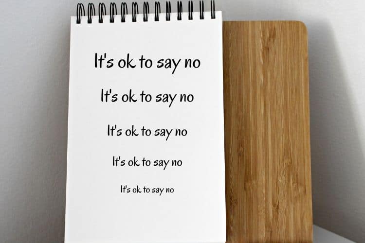it's ok to say no notepad
