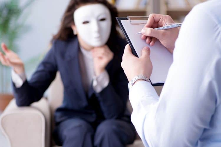 woman with mask-how to spot a narcissist