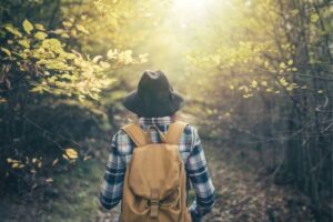 girl walking in the woods-relational psychology test