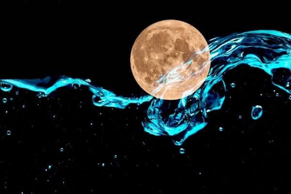 full moon and water