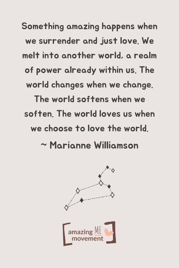 Something amazing happens when we surrender and just love.