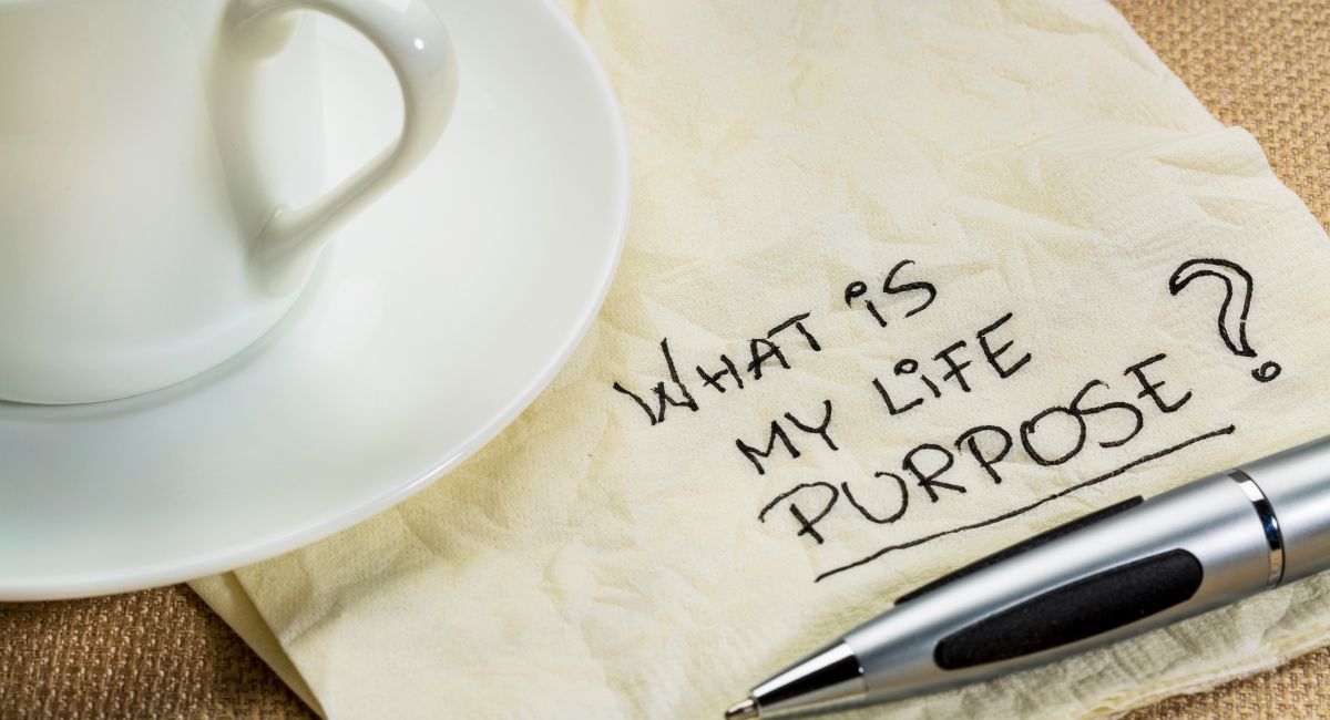 how to find your purpose in life text on napkin