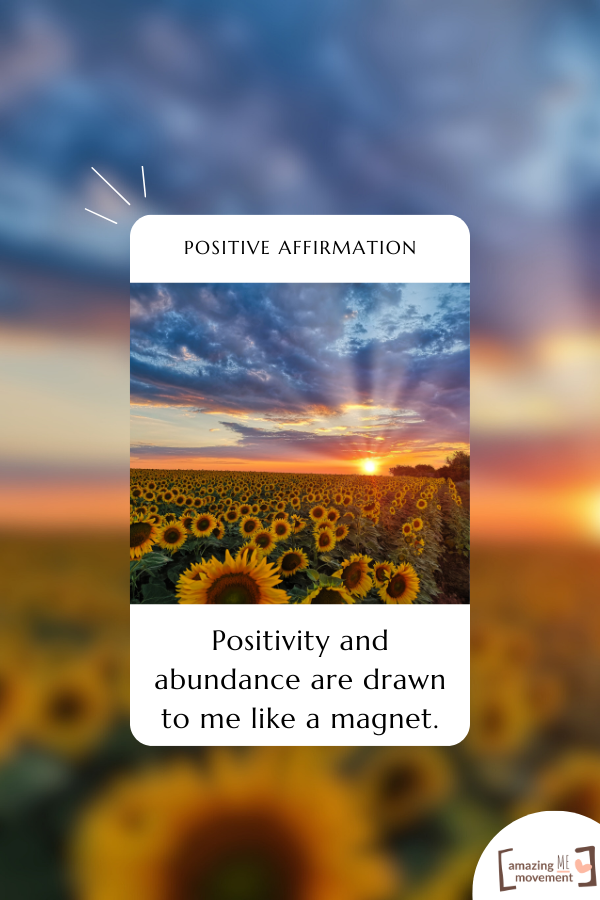 Positivity and abundance are drawn to me like a magnet.