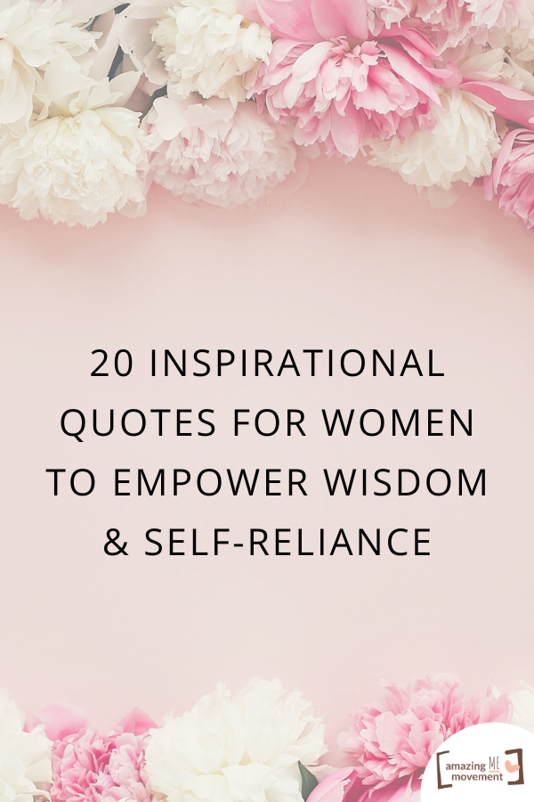 A banner describing 20 Inspirational Quotes for Women t