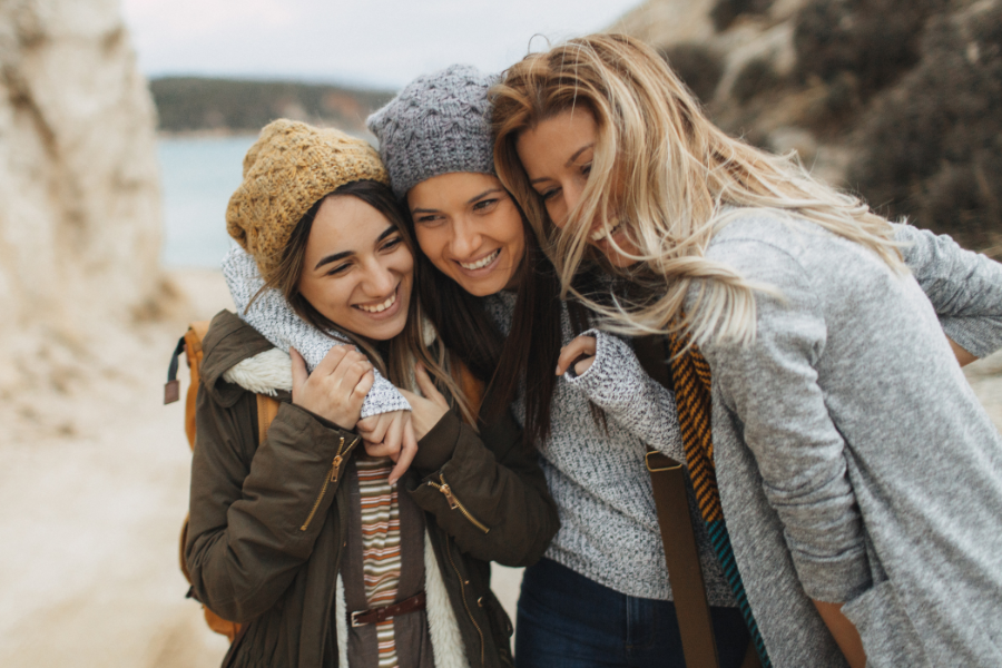 A trio friends having an amazing time together