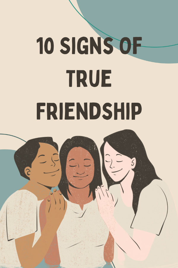 A banner about signs of true friendship