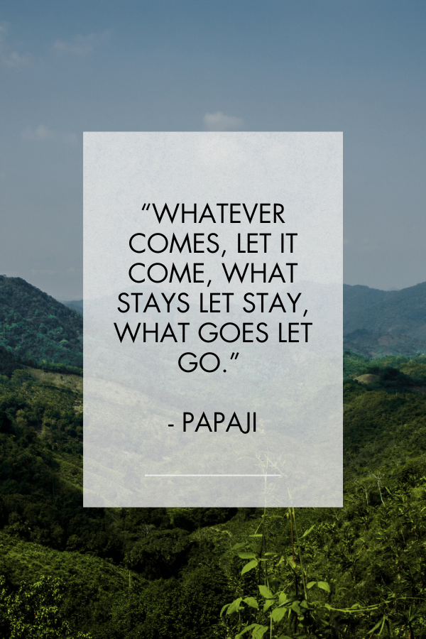 A letting go quote by Papaji