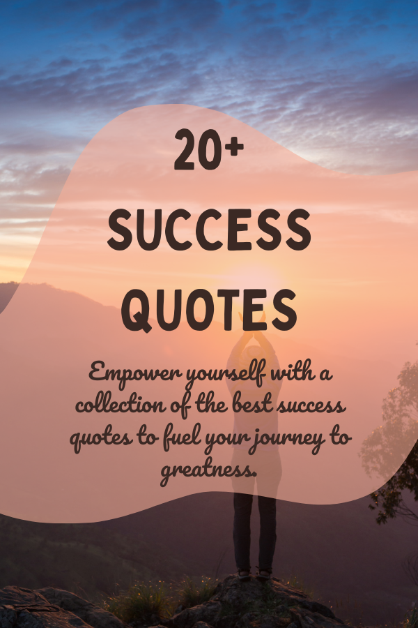 A poster about success quotes