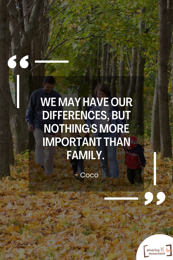 A quote about family love by Coco