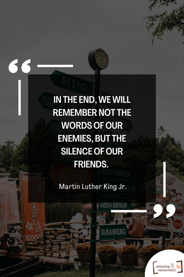 A famous line by Martin Luther King Jr.