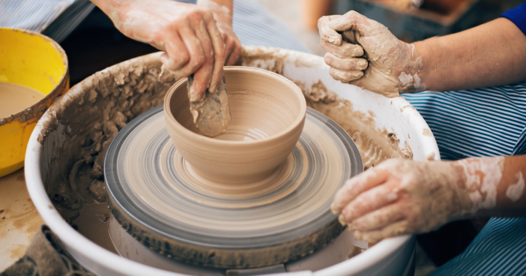 Doing pottery for creative self-expression