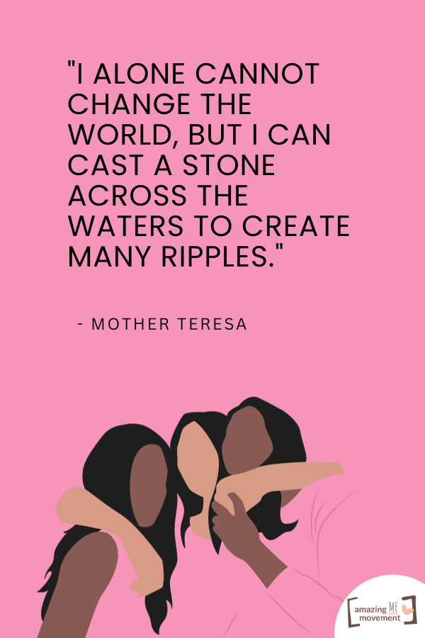 An inspirational quote by Mother Teresa