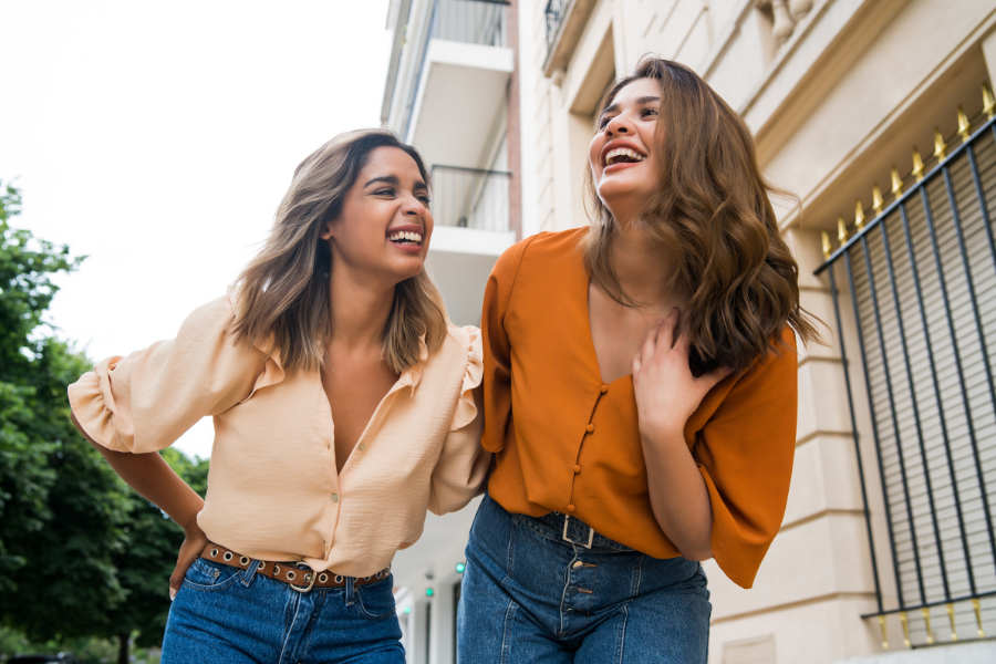 Two women having fun