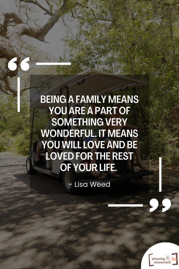 A quote about family love by Lisa Weed