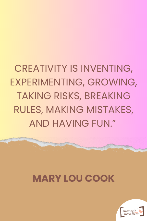 A creative quote by Mary Lou Cook