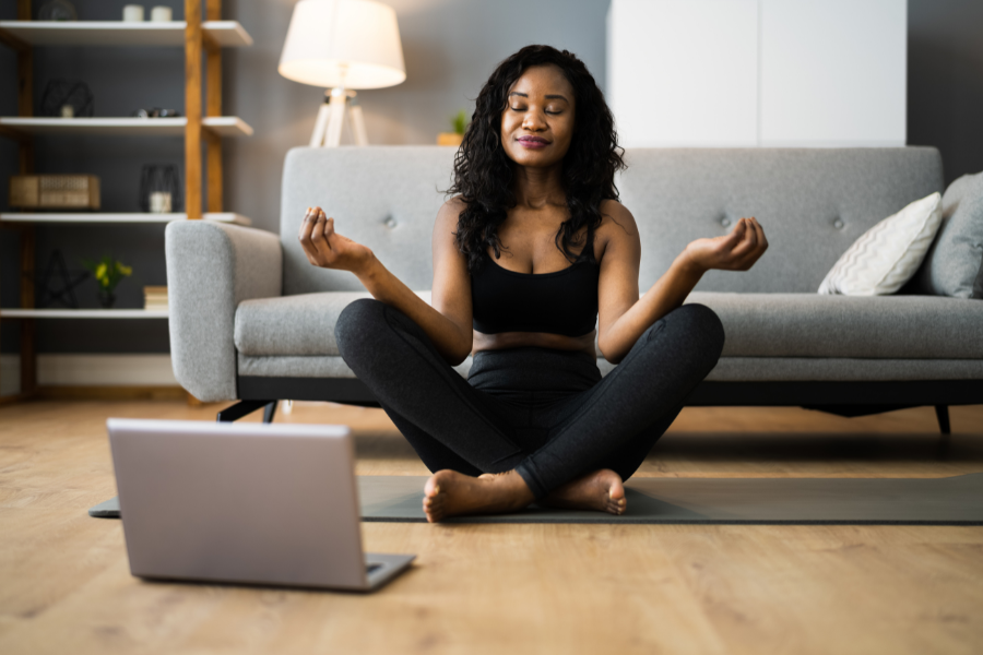 A calm woman exploring the art of meditation