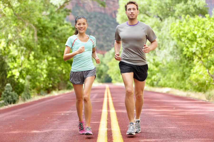 Two people focusing on their health fitness