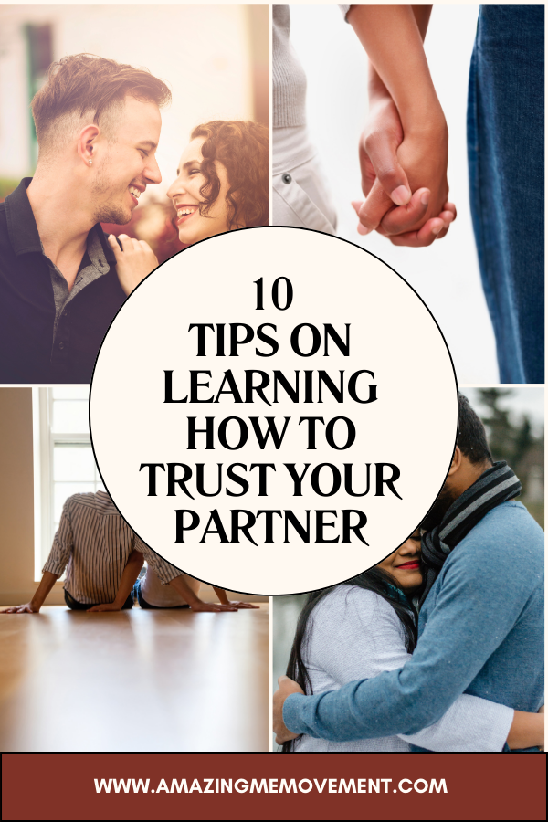 A poster for 10 tips on learning how to trust your partner