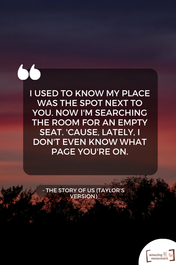 A quote from Taylor Swift Speak Now album