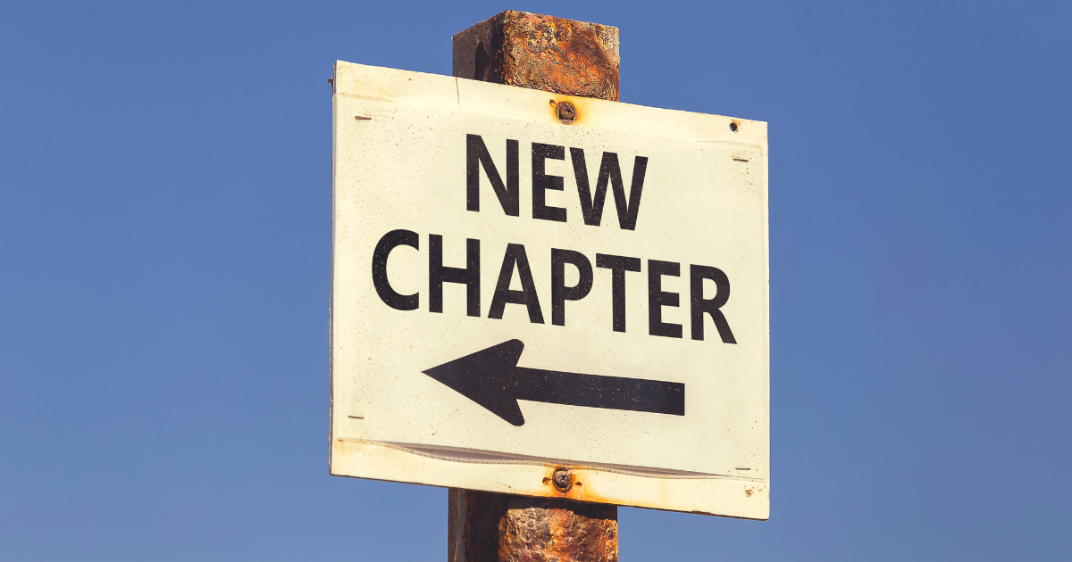 A banner for "new chapter"