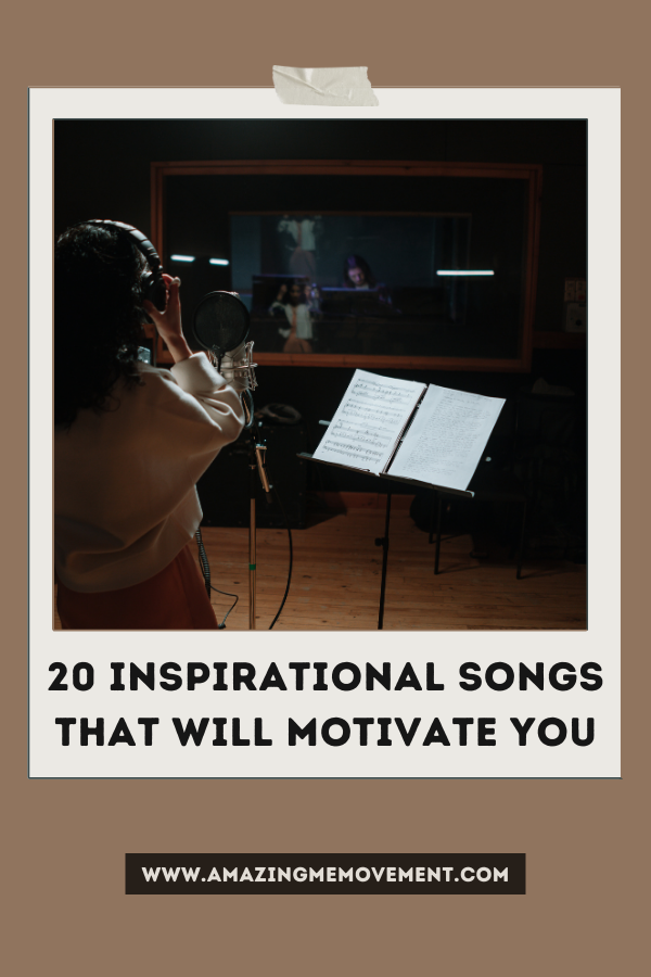 A poster for 20 inspirational songs #Inspiration #Inspirational #InspirationalSong