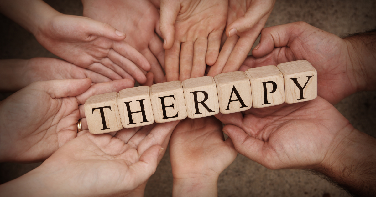 Scrabble letteres forming the word "therapy" #Therapy #TherapyWorks #PersonalGrowth