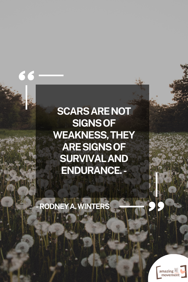 An inspiring quote about emotional scars #EmotionalScars #QuotesForHealing #HealingQuotes