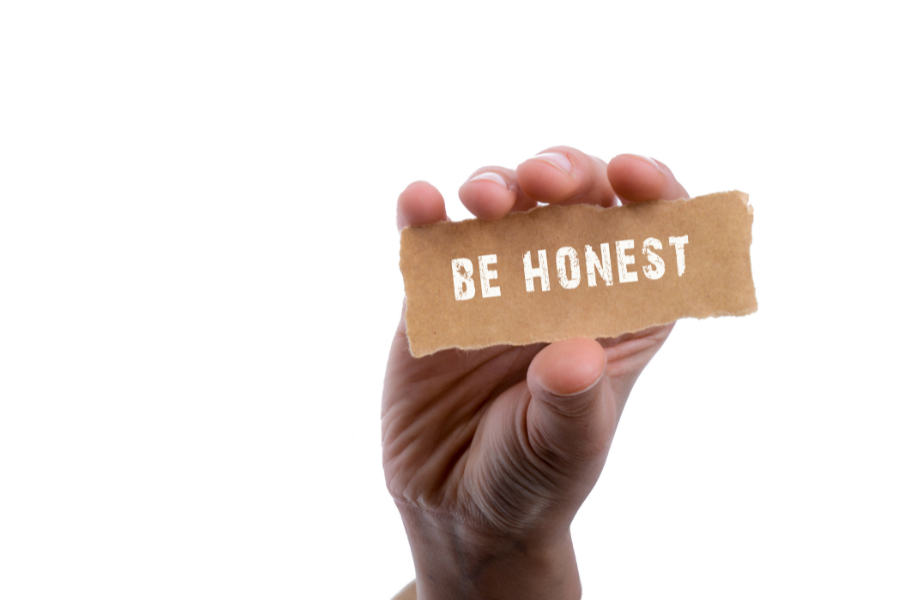 A card saying "be honest" #HighValueMan #AlphaMan #GreenFlag