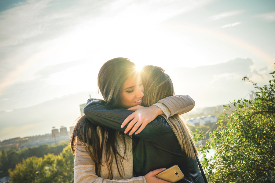 Two friends hugging each other A group of friends having fun #GoodFriend #QualitiesOfAGoodFriend