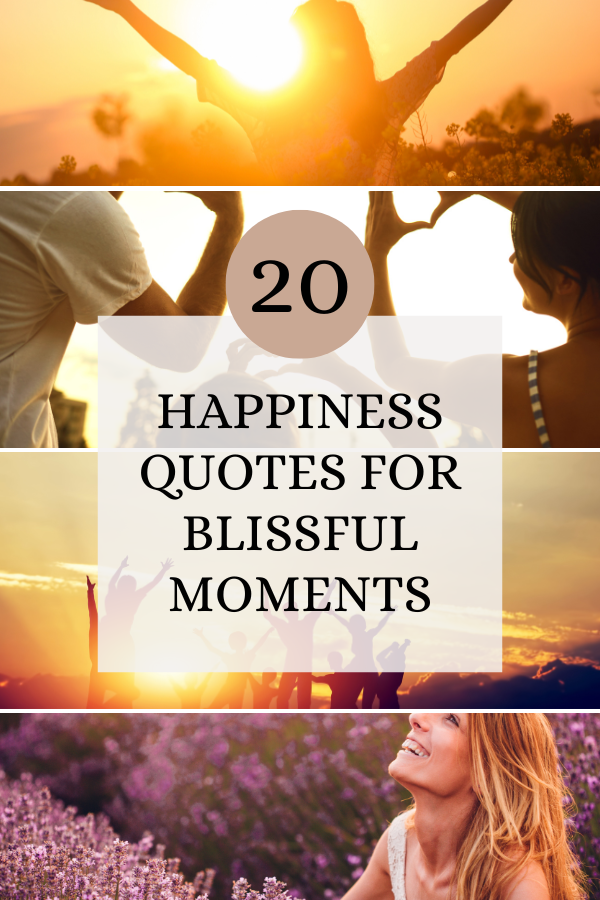 A poster about happiness quotes for blissful moments #HappinessQuotes #BlissfulMoments