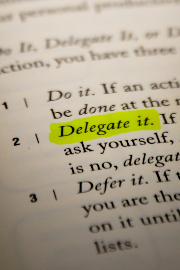 The word "delegate" highlighted #WorkBurnOut #Burnout