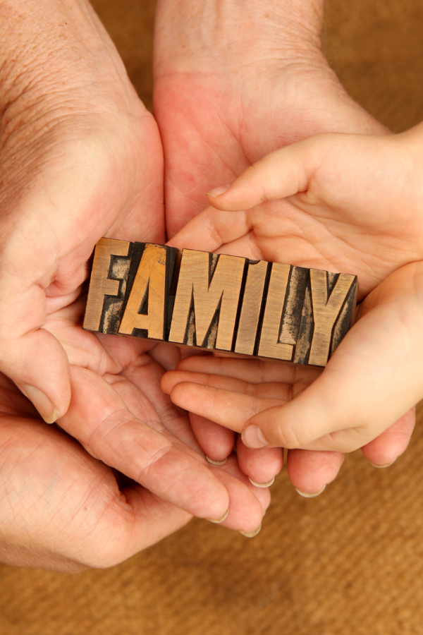 The word "family" being held together by hands A poster about heartfelt family love letter #FamilyLove #FamilyFirst