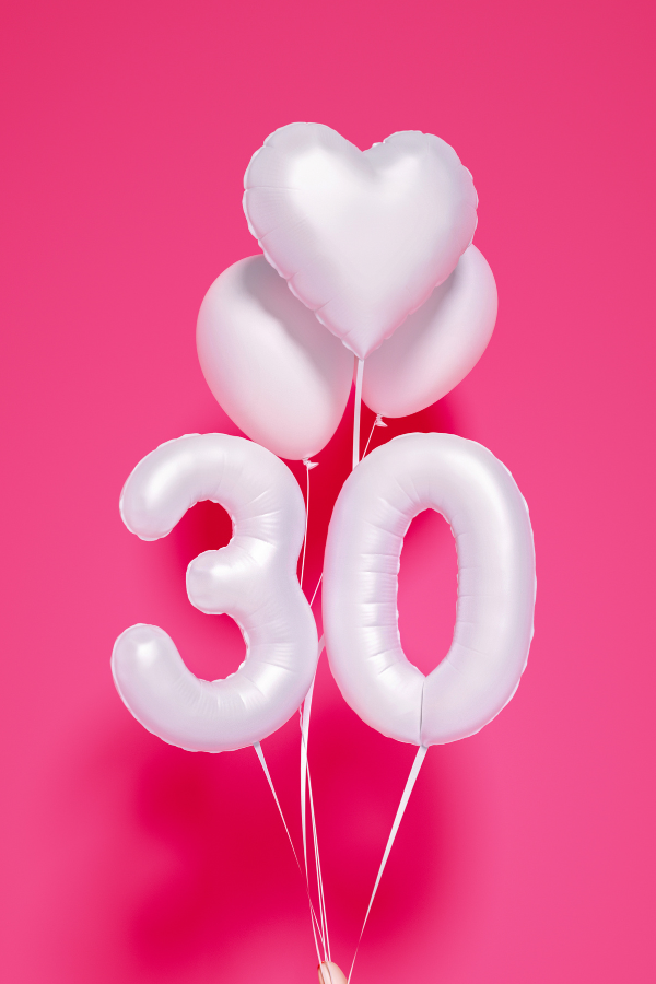 A balloon in the form of 30 #Happiness30DayChallenge #Happiness #HappinessChallenge