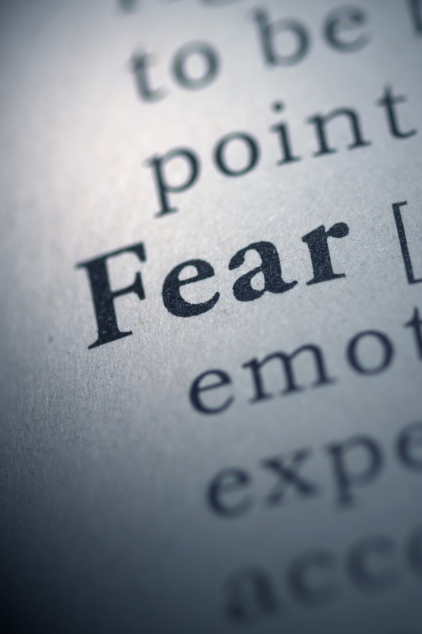 The word "fear" #OvercomeFear #BraverYou