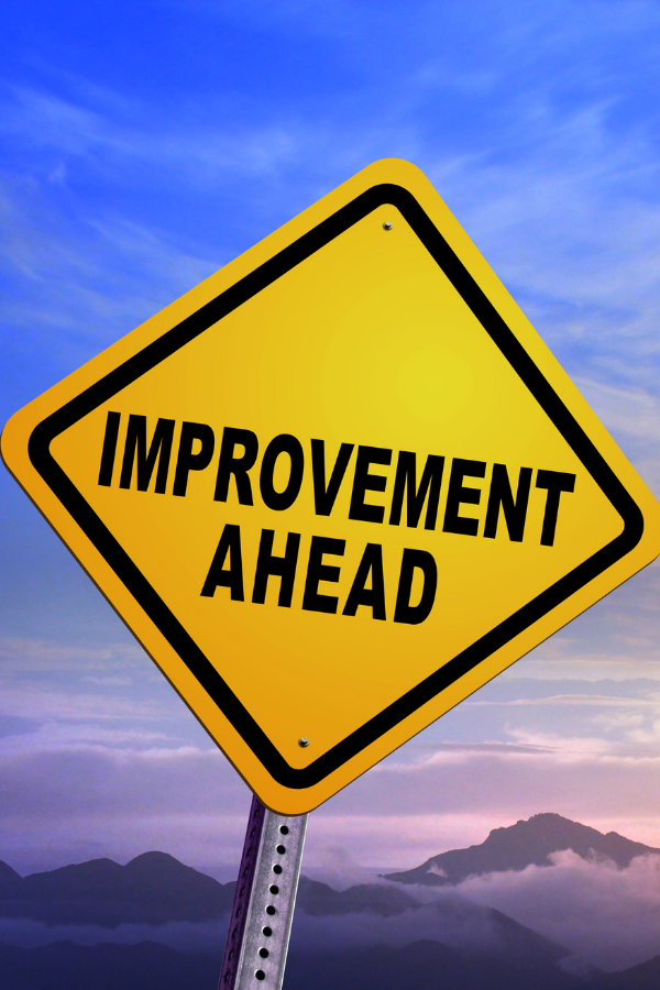 A road sign saying "improvement ahead" #PassionForSuccess #SuccessfulLife