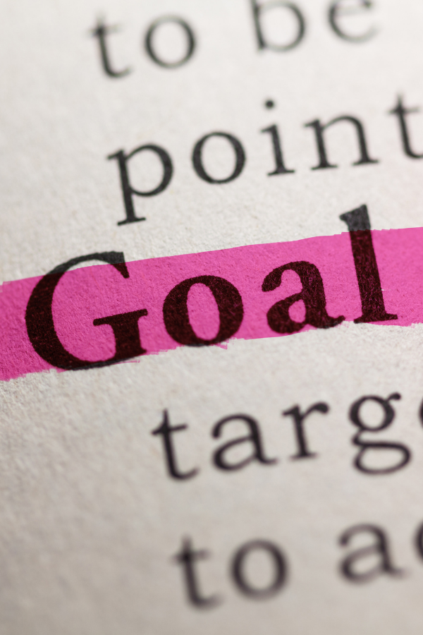 The word "goal" highlighted in pink ink #SelfReflection #ComplicatedLife