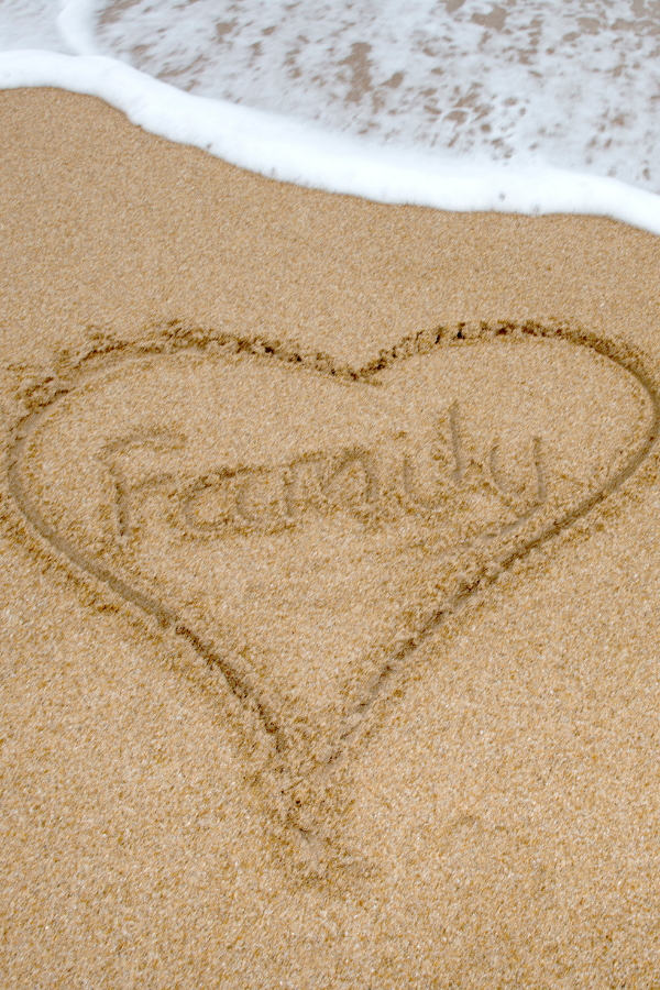 Family written inside a heart on sand A poster about heartfelt family love letter #FamilyLove #FamilyFirst