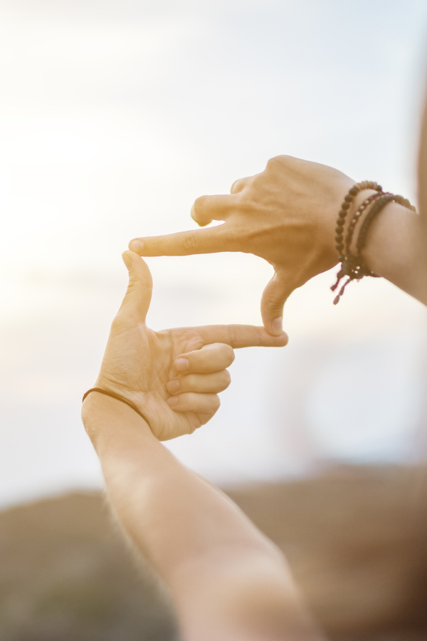 A person doing the "camera focus" sign #SelfDiscipline #SelfControl