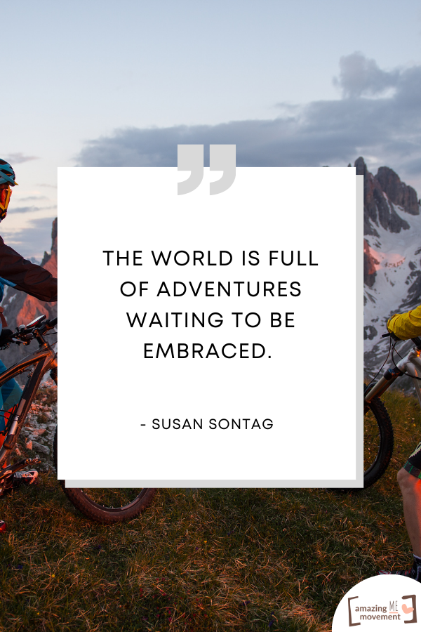 An inspiring quote about being adventurous #AdventureIsWaiting #InspiringQuotes