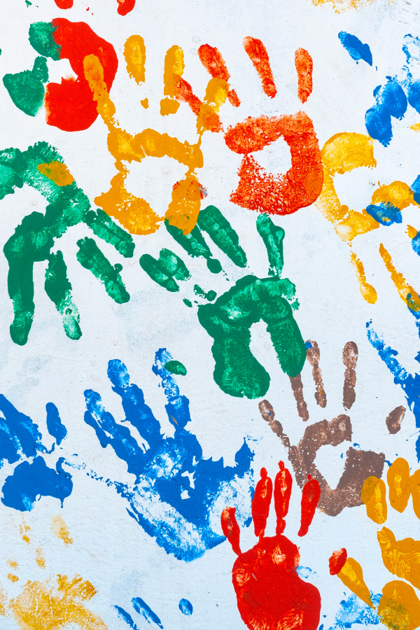 A wall full of hand prints for Inspirational Life Lessons From Children 
#InspirationalLessons #LifeLessons