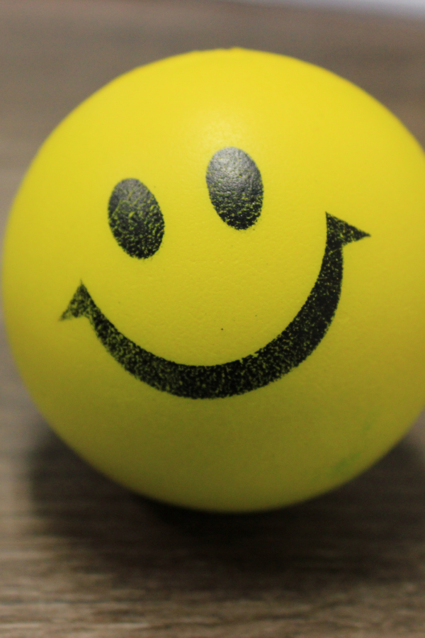 A stressball with a smiley face on it #SelfDiscipline #SelfControl