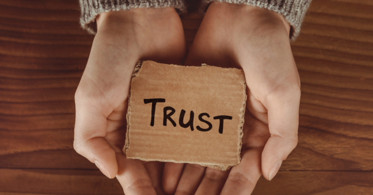 A carton with the word "trust" written on it #TrustPeople #QuotesOnTrust