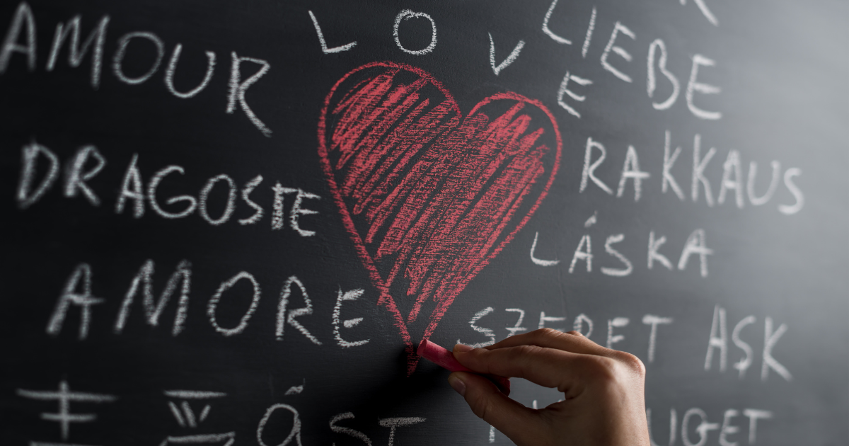 A red heart on a blackboard #LoveLanguage #LoveIsEverywhere