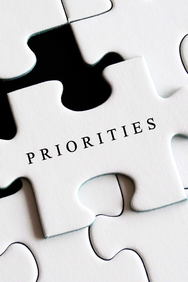 A puzzle piece with the word "priorities" on it #LifeLessons #FailuresAndMistakes