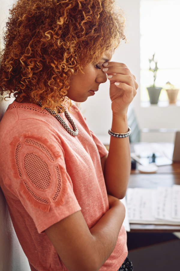 A woman in the healthcare field feeling stressed out #LifeLessons #FailuresAndMistakes