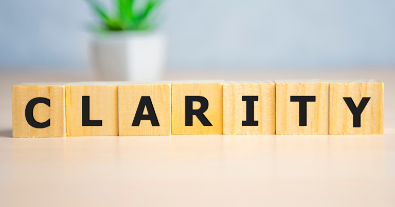 The word 'clarity" written using blocks #ClarityInLife #QuotesOnClarity