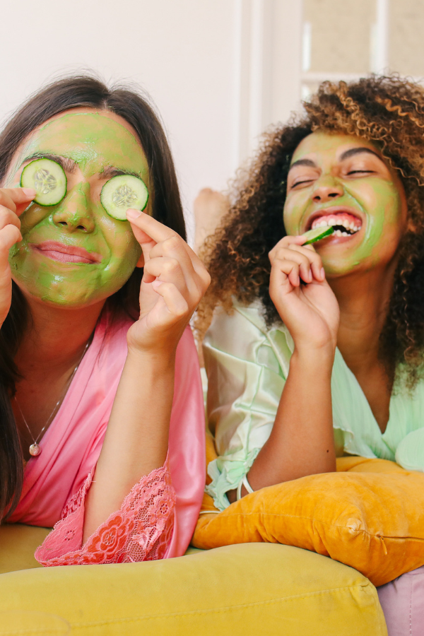 Two women doing self care by doing skincare #LoveYourself #SelfLove